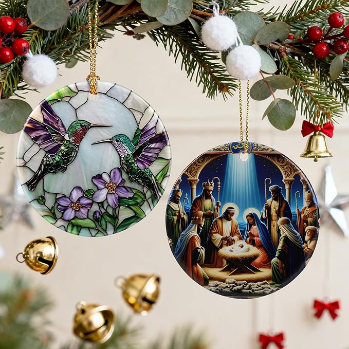 Nativity Scene Ornament, Religious Manger Scene Holiday Decor, Christmas Ornaments, Christmas Decorations | Christian Gifts, Religious Gifts, Gift Exchange & Gift Idea, Giftbox Included