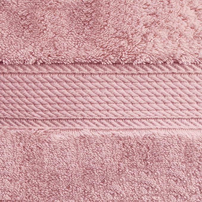Superior Egyptian Cotton Pile Hand Towel Set of 4, Ultra Soft Luxury Towels, Thick Plush Essentials, Absorbent Heavyweight, Guest Bath, Hotel, Spa, Home Bathroom, Shower Basics, Tea Rose