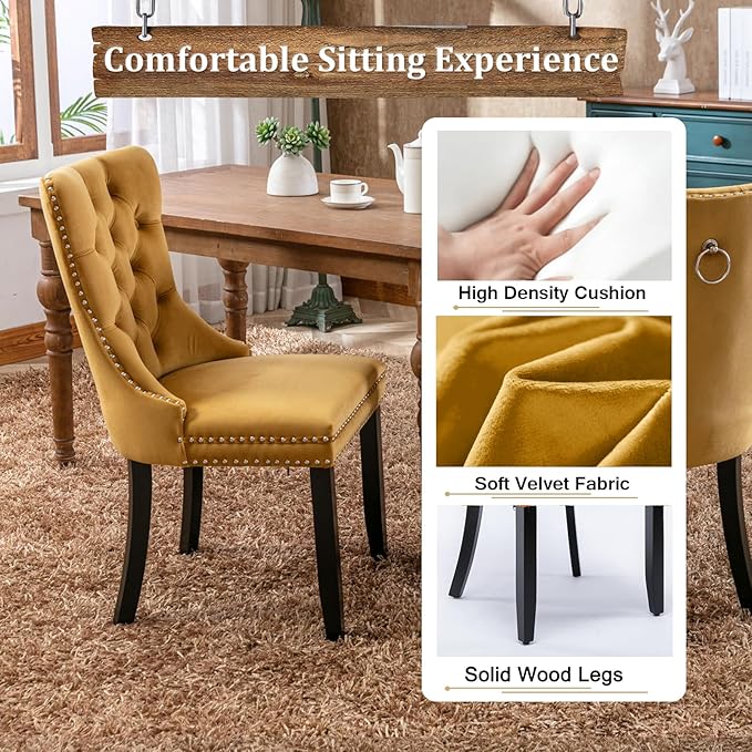 Goujxcy 9-Piece Extendable Dining Table Set for 6-8 People 63-78 Inch Kitchen Table Set with 8 Velvet Upholstered Chairs Farmhouse Rectangular Dining Room Table Set for Kitchen Dining Room Apartment