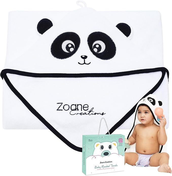 Zoane Creations 100% Rayon Hooded Baby Towels for Newborn – Ultra-Soft,Highly Absorbent, 500 GSM, 37 x 37 inches Perfect Cotton Baby Bath Towels Hooded for Newborns and Toddlers