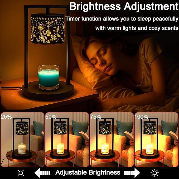 Candle Warmer Lamp with Timer Wax Melt Warmer for Scented Jar Candles Candle Lamp Warmer Gifts for Mom Christmas Gifts, House Warming Gifts New Home Office Dorm Room Fall Decor (Hummingbird)