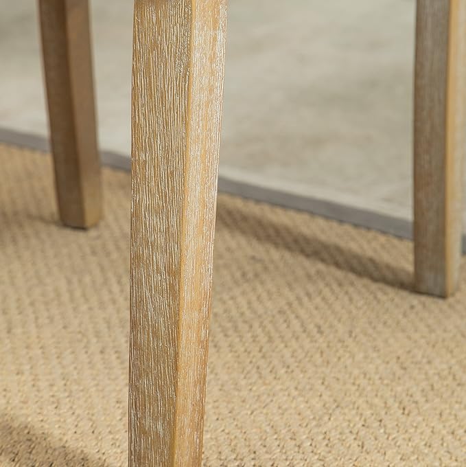 Roundhill Furniture Habit Grey Solid Wood Tufted Parsons Dining Chair (Set of 2), Gray