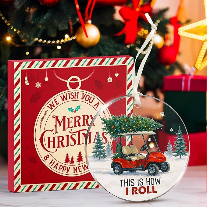 Golf Cart Ornament - Ideal Golf Ornament for Christmas Tree 2025 - Gifts for Golfer, Men, Women - Funny Ornaments for Golfer - Golf Ornaments - Golf cart Christmas Decorations
