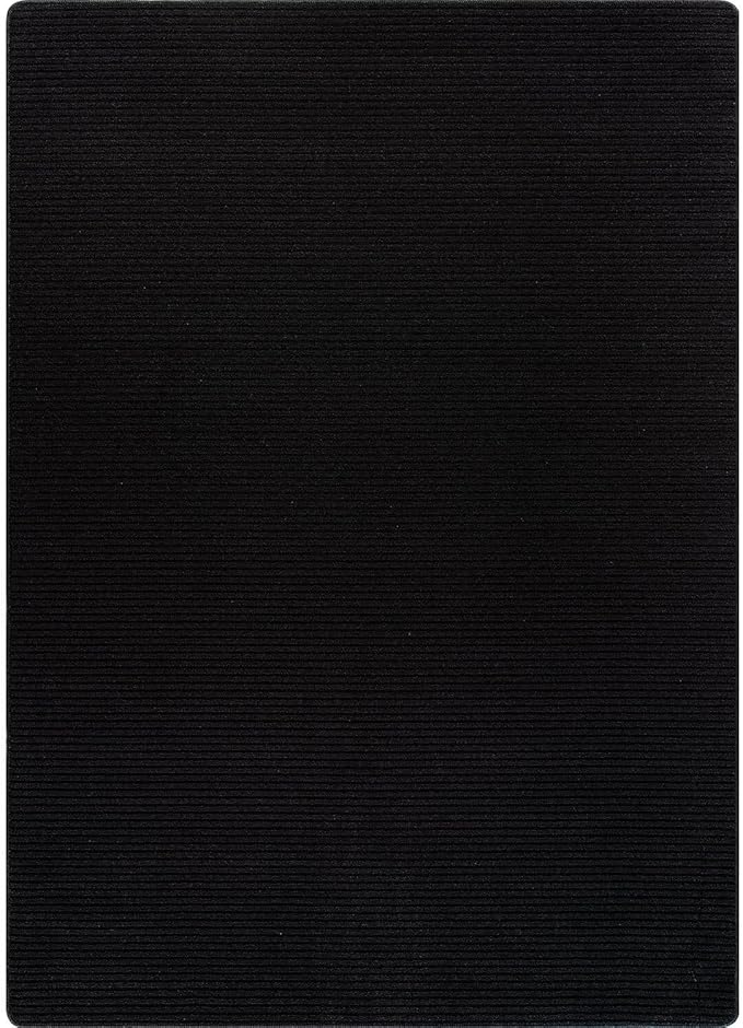 Non Slip Black Solid Rubber Back Thing Rug for Living Room 3x5 Area Rugs for Kitchen, Rugs for Bedroom, Stain Resistant Easy Cleaning Non Shedding Carpet Black 3 x 5