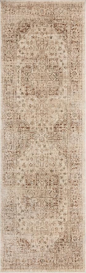 Loloi Magnolia Home by Joanna Gaines Junie Collection JUE-04 Natural/Clay 11'-6" x 15'-7", .38" Pile Height, Area Rug