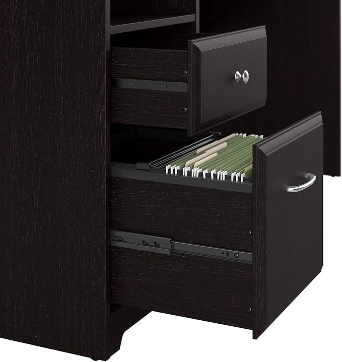 Bush Furniture Cabot 60W Computer Desk with Drawers in Espresso Oak, Workstation and File Storage, Desktop with Organization Solutions for Home Office