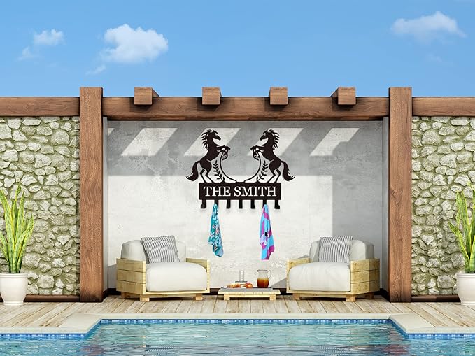 Personalized Key Holder Decorative,Personalized Name Key Rack,Horse Key Holder for Wall, Wall Mounted Key Hooks