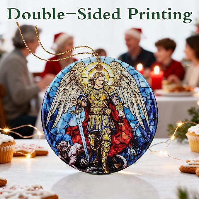 Archangel Michael Ornament | Christmas Ornaments, Christmas Tree Ornaments, Holiday Decor, Spiritual Protection Decor | Religious Gifts, Christian Gifts | Faithful Gift, Spiritual Guardian Gift