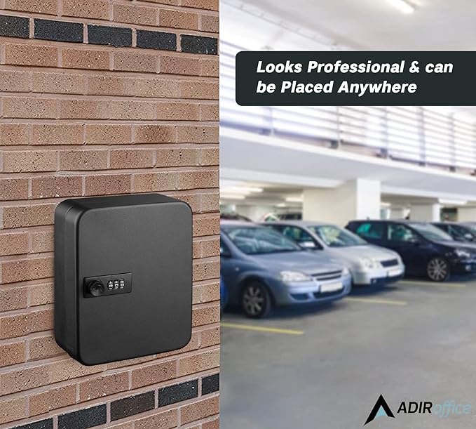 AdirOffice Steel Combination Lock Keys Cabinet Security Storage Box Organizer Holder Locked Key Box Wall Mount 30 Slots