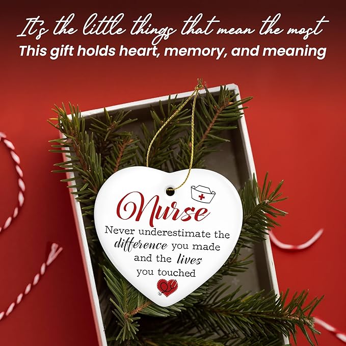 GEEMBI Christmas Nurse Gifts for Women - Ceramic Christmas Ornaments 2025 for Tree Decorations - RN LPN Appreciation Thank You Gifts for Nurses Female, Nurse Gift, Inspirational Gift for Nurses Female