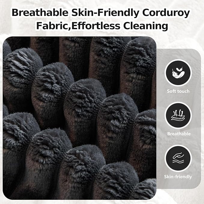 108'' Modular Sectional L-Shaped with Chair,Deep Seat Boneless Corner Couch for Living Room,Plush Corduroy Couch with Detachable Sofa Set,No Assembly(Right Facing Chaise，Black)