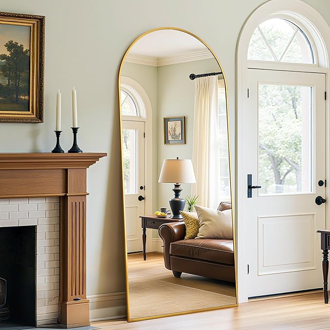 Floor Mirror, 58"×21" Full Length Mirror with Stand for Bedroom Living Room, Gold