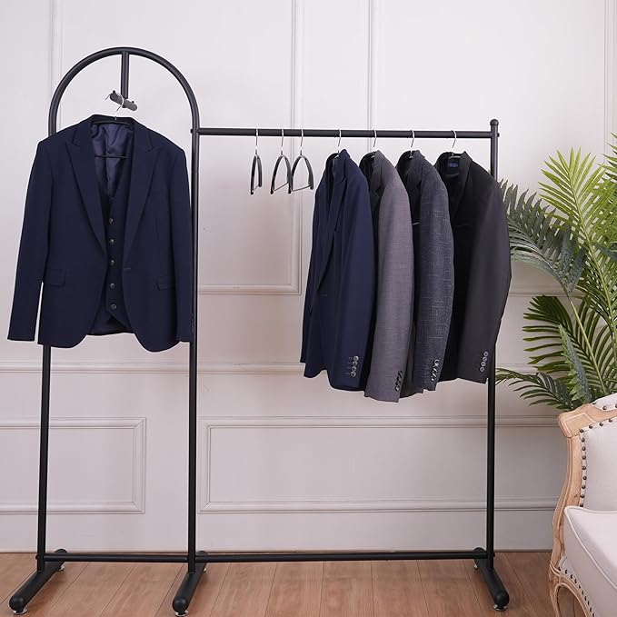 16.5 Inch Black No Shoulder Bumps No Mark Non-Slip Rubber Coated Contour Meta Hanger for Sweater T-Shirt Suit Coat Uniform with Pants Bar Pack of 20