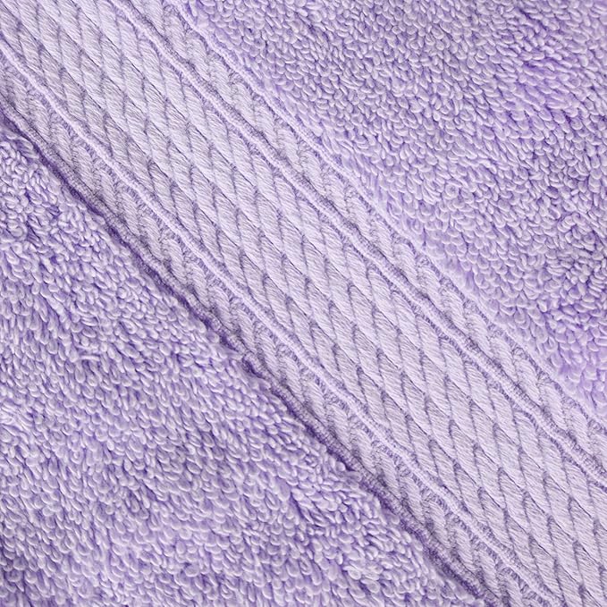 Superior Egyptian Cotton Pile 8 Piece Towel Set, Includes 2 Bath, 2 Hand, 4 Face Towels/Washcloths, Ultra Soft Luxury Towels, Thick Plush Essentials, Guest Bath, Spa, Hotel Bathroom, Purple