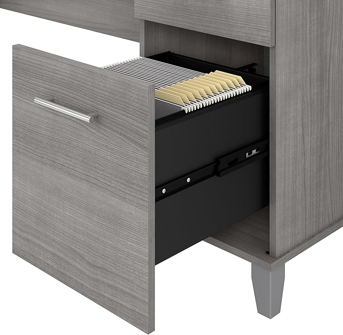 Bush Furniture File Drawer Accommodates Letter-Size documents While Box Drawer Stores Office Supplies and Utensils