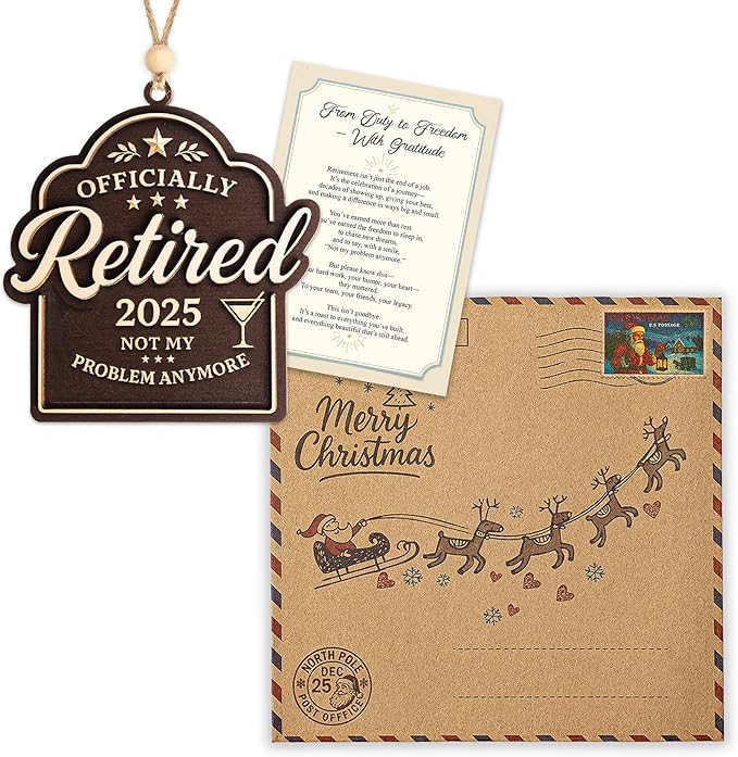 Chritsmas Ornament 2025 - Retirement Ornament - Retired Gifts for Men - Retirement Gift for Woman - Retired Gift