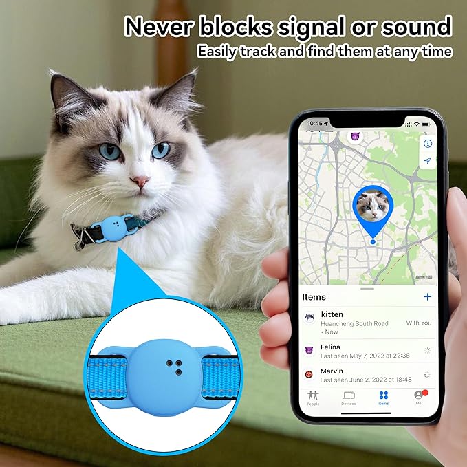 DDJ for Tile Life360 Sticker (2024) Tracker Cat Collar Case, 2-Pack Silicone Anti-Lost Protective Cover Tile Tracker Holder for Dog & Pet Collars, Ultra Durable, Easy Installation, Lightweight, Blue