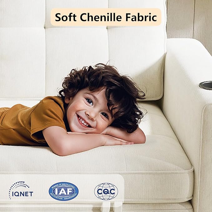 Convertible Sofa Bed, Pull Out Loveseat Sleeper Sofa, 2 in1 Folding Couch Bed Floor Sofa Couch for Small Spaces, Fold Out Floor Bed with Pillows for Living Room Bedroom - Beige