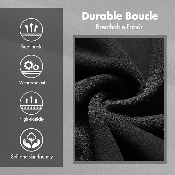 Set of 2 Modern Black Boucle Dining Chairs with Gold Metal Legs, Mid Century Accent Upholstered Barrel Armchairs with Open-Back for Kitchen, Dining Room, Living Room, Apartment