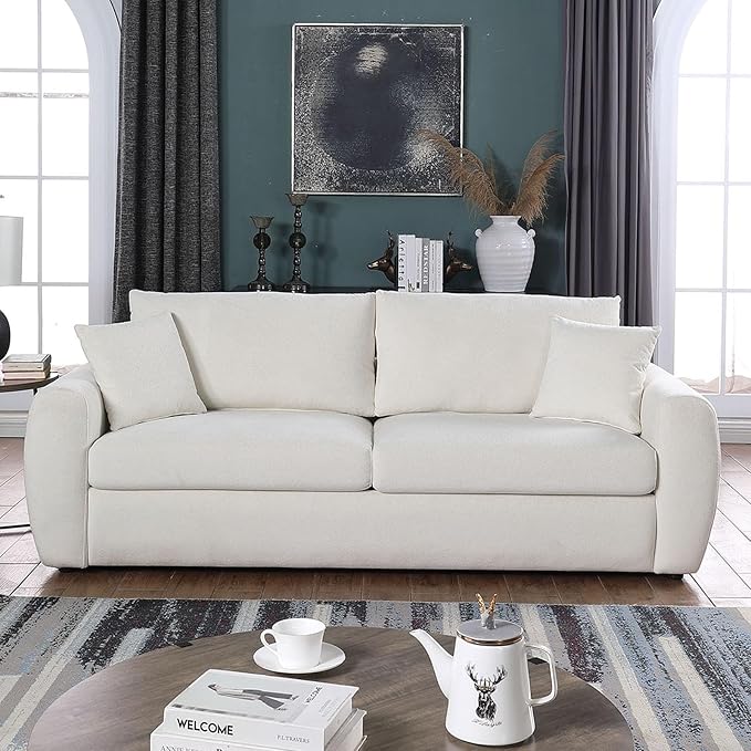 86.2" Oversize Loveseat Sofa, Chenille Loveseat, Modern Loveseat Couch with Wide Armerest, Cloud Sofa for Living Room, Bedroom and Office