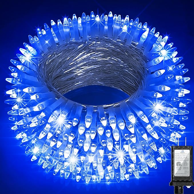350LED Christmas Lights Indoor Outdoor, 90ft 12 Modes Blue LED String Lights with Timer Dimmable, Waterproof Christmas Tree Lights for Xmas Patio Yard Fence Balcony Bedroom Garden Party Decor Blue