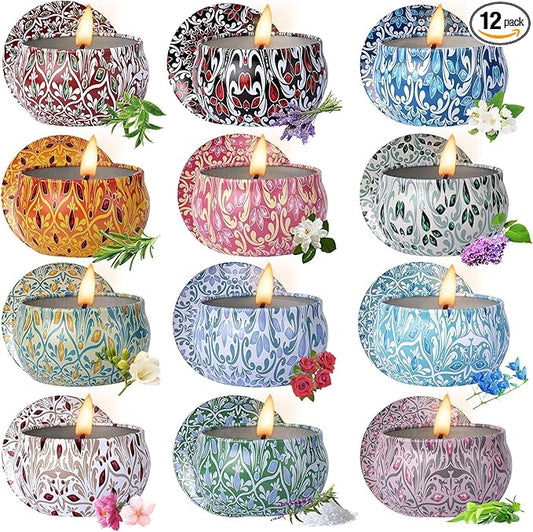 Scented Candles for Women, Candles for Home Scented, 12 Pack Soy Wax Christmas Gifts Sets, Birthday Gifts for Women Best Friends Sister Colleague