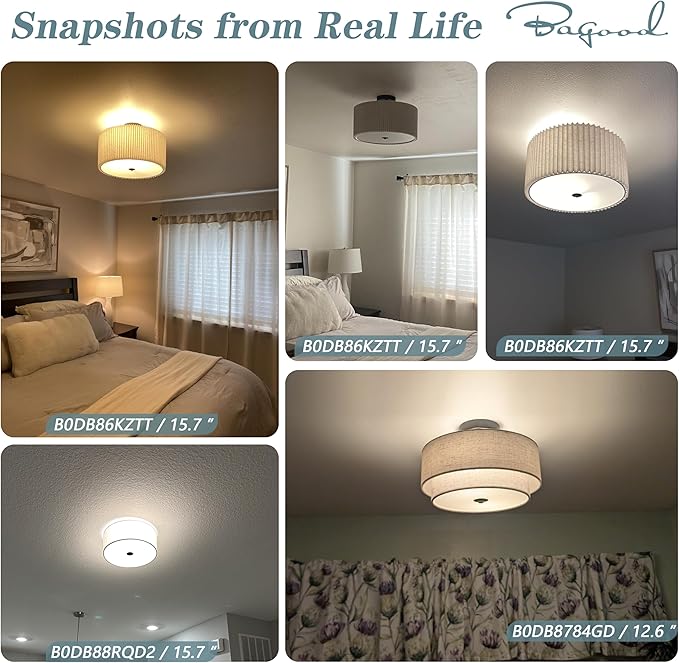 3-Light Semi Flush Mount Lights Fixture Drum Ceiling Light with Pleated Fabric Shade Gold Semi Flush Mount Ceiling Lights 15.7 Inch Close to Light Fixtures for Living Room Hallway