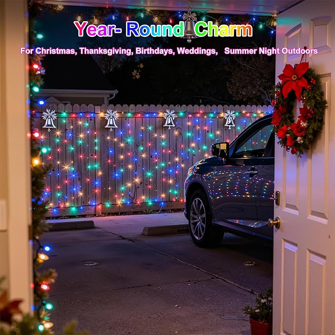 1500LED Christmas Lights Outdoor Use, 470ft 12 Modes Multicolor LED String Lights with Timer Dimmable, Waterproof Christmas Lights for Tree Wedding Xmas Patio Balcony Garden Decor Multicolor