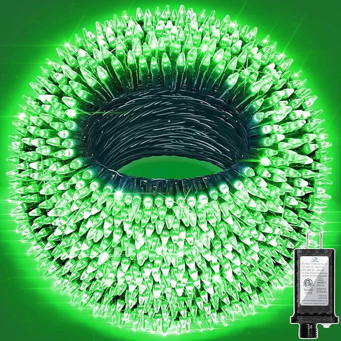 470FT 1500LED Christmas Lights, 12 Modes Green Outdoor String Lights with Timer & Dimmable, Waterproof Green Wire Christmas String Lights for Indoor Tree Xmas Patio Fence Balcony Garden Party Decor