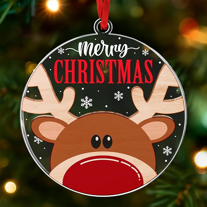 Reindeer Ornaments for Christmas Tree - Adorable Reindeer Christmas Ornaments, Ideal Gifts for Kids & Family, Memorable, Decorative Pieces for Holiday Season