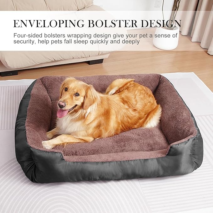 Dog Bed for Large Size Dogs, Soft Breathable Dog Bed Machine Washable, Pet Couch Bed with Non-Slip Base