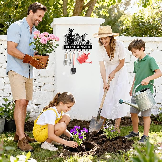 Personalized Fairy Key Holder Wall Mount, Custom Metal Keys Hanger for Wall with Name, Custom Key Rack Holder with Hooks for Home, Entryway, Front Door, Living Room, Kitchen, Bathroom