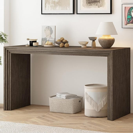 Modern Farmhouse Entryway Console Table 59.2-Inch Entry Sofa Table for Living Room Entrance Hallway Furniture (Natural)