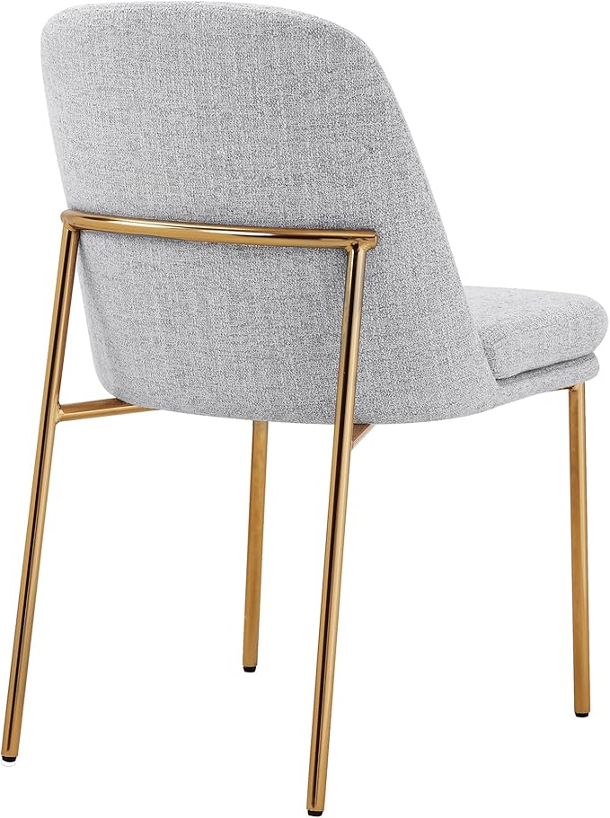 CHITA Modern Dining Chairs Set of 3, FSC Certified Metal Dining Chair for Dining Room, Light Gray