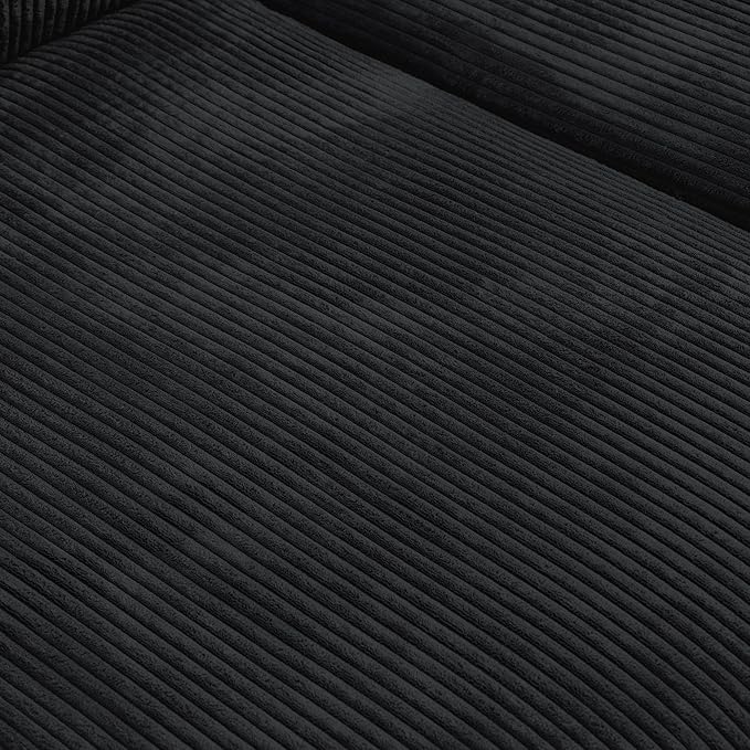 Sectional Couches for Living Room,102inch Cloud Couch Modular Sectional Sofa,Modern Corduroy Couch Love Seat,Cushion Covers Removable& Washable (Black)