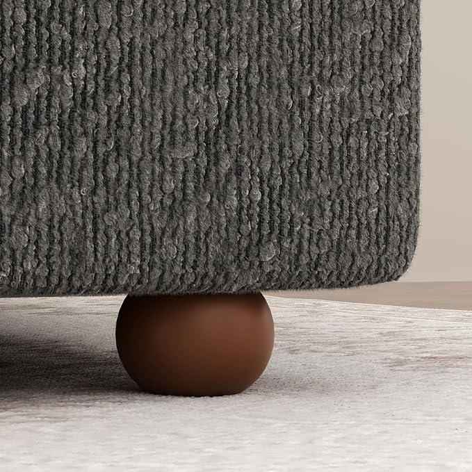 Queen Size Bed Frame with Headboard, Boucle Bed Frame, Soft Upholstered Platform Cloud Bedframe with Footboard, Solid Wood Legs, Solid Wooden Slats Support, No Box Spring Required, Easy Assembly