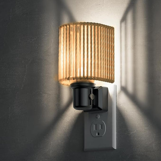 L LOHAS LED Night Lights Plug into Wall, Boho Night Light, Decorative Bohemian Night Lights, Dimmable 0-100LM, Daylight White, Light Sensor, Vintage NightLight Farmhouse for Bedroom Bathroom, 1 Pack