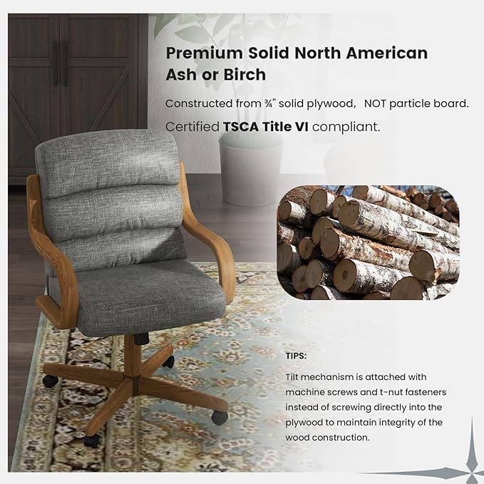 Chromcraft Douglas Set of 2 Casual Dining Chairs Classic Swivel Tilt Dinning Chairs with Casters, Wooden Arm Metal Pedestal Base Chairs with Rolling Wheels for Kitchen & Dining Room