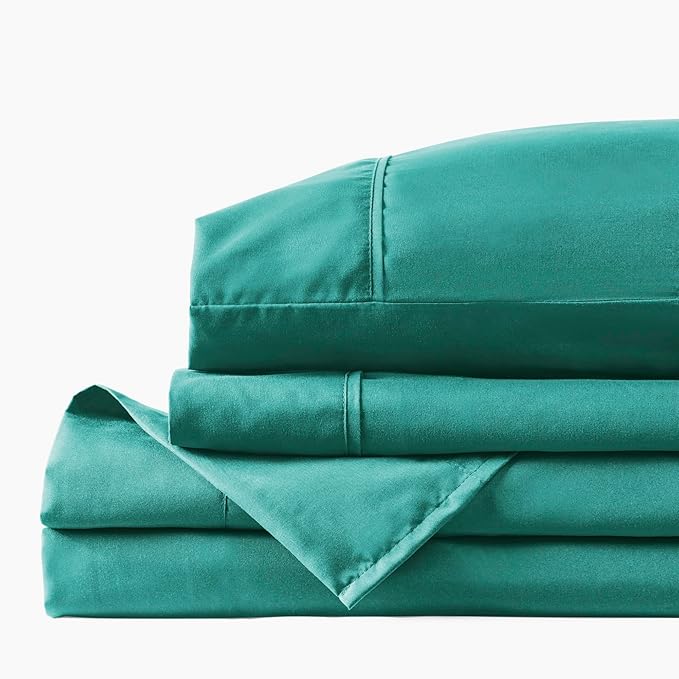 PeachSkinSheets The Real Teal Sheet Set - 1500tc Level of Softness - Extra Soft Cooling Sheets for Hot Sleepers and Night Sweats - California King