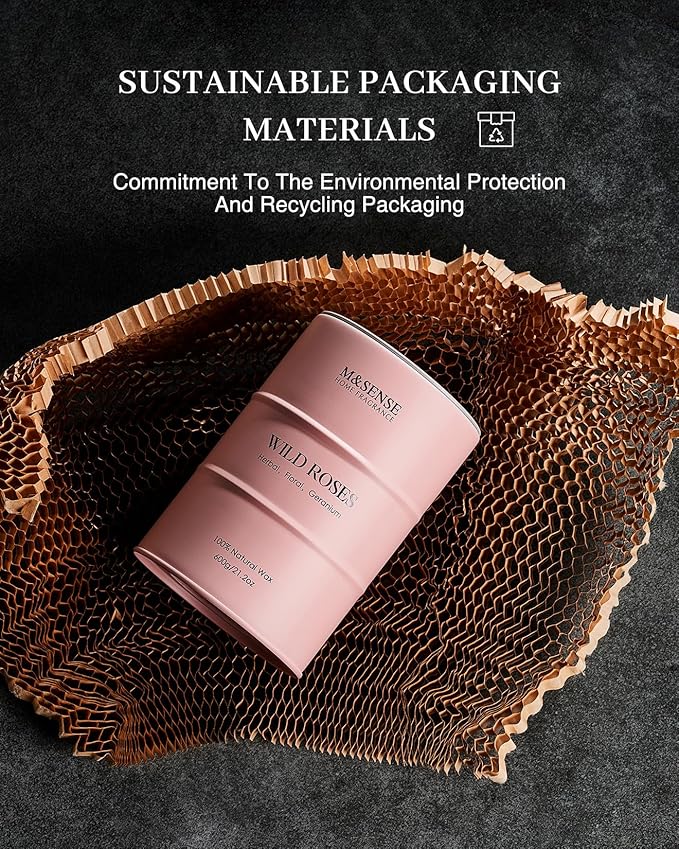 M&SENSE Wild Rose Large Natural Scented Candle, 120 Hours Long Lasting Soy Candles 21.2oz, Stress Relief Luxury Aromatherapy Candles for Women, Romantic Candle Valentines Day Gifts for Her