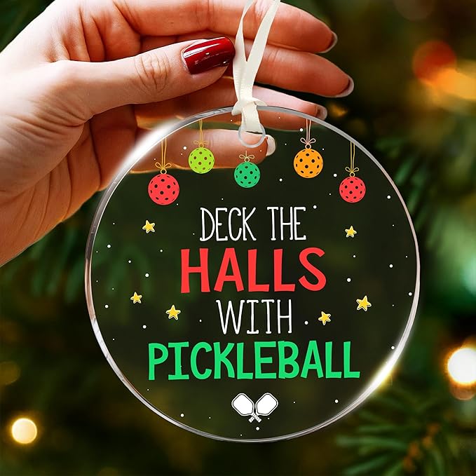 Pickleball Ornament - Perfect Pickleball Gifts Ideas for Christmas 2025, Unique Stocking Stuffers, Funny Christmas Ornaments for Women, Ideal Pickleball Ornaments Gifts, Funny Pickleballs Gift