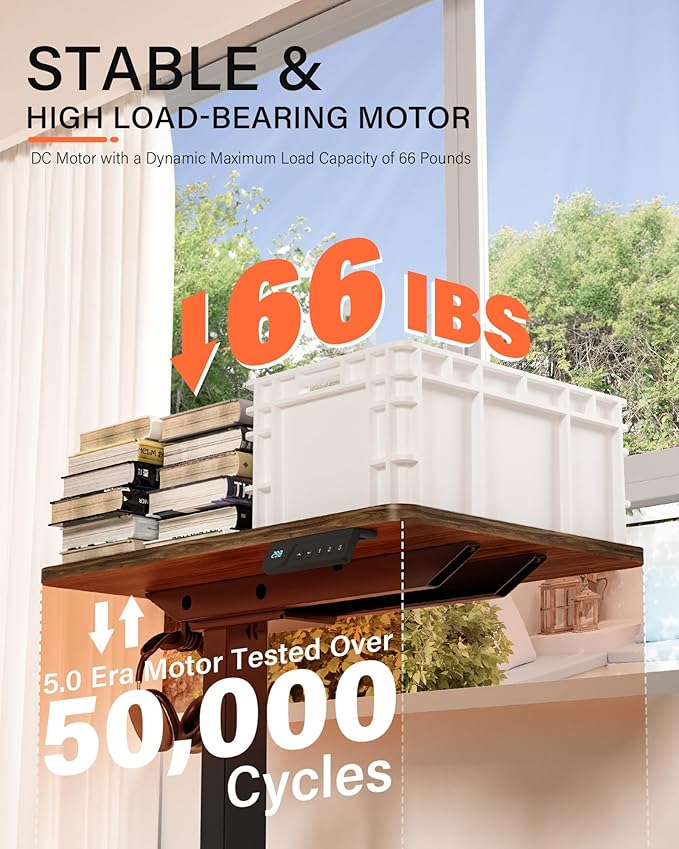 FiCiHi Electric Standing Desk with Wheels - Height Adjustable, Mobile, Small Movable Laptop Desk, Portable Rolling Computer Workstation Sit Stand Table for Home Office, Sofa & Bedside(24x16, Walnut)