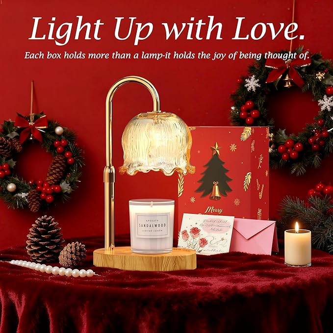 Candle Warmer Lamp with Timer Gifts for Mom, Adjustable Height Vintage Wax Warmer Lamp for Scented Candles Modern Farmhouse Decor, House Warming Gifts New Home Essentials