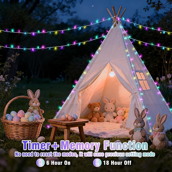 300 LED Christmas Lights Outdoor Indoor, Connectable 100FT String Lights Indoor Clear Wire 8 Modes Plug in Twinkle Fairy Lights for Bedroom Christmas Tree Party Decorations, Pastel