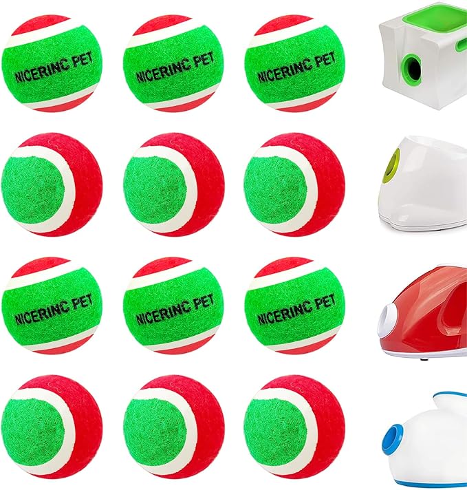 X-Small Dog Tennis Balls Dog Toys Ball 1.5" Pack of 12, Fit Ball Launchers,Christmas Dog Toys