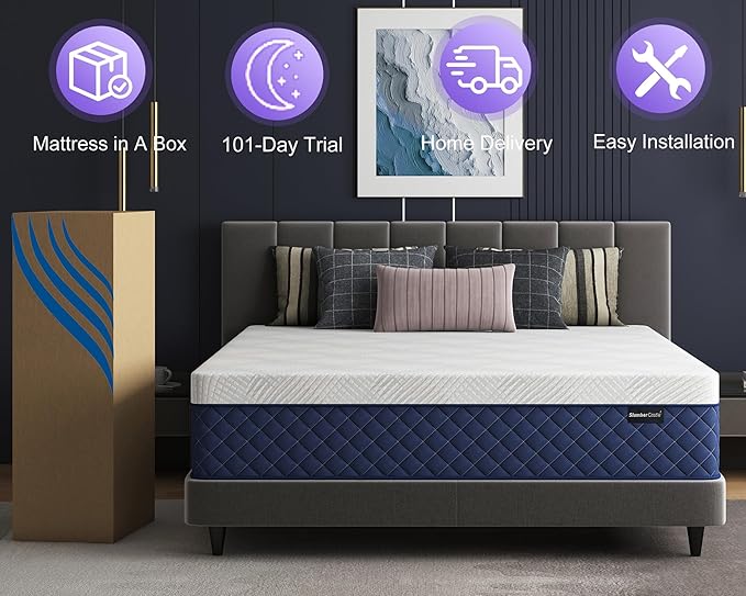 Queen Mattresses, 12 Inch Hybrid Queen Mattress in a Box, Memory Foam and Individual Pocket Spring Breathable Comfort for Sleep Supportive and Pressure Relief, CertiPUR-US, 60"*80"*12"