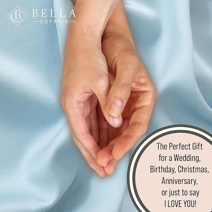 Bella Coterie 7 Piece Luxury Bamboo Viscose Split King Size Sheet Set | 2 Fitted Sheets for Adjustable Beds | 100% Organically Grown | Cooling for Hot Sleepers | 4 Pillowcases [Coastal Blue]