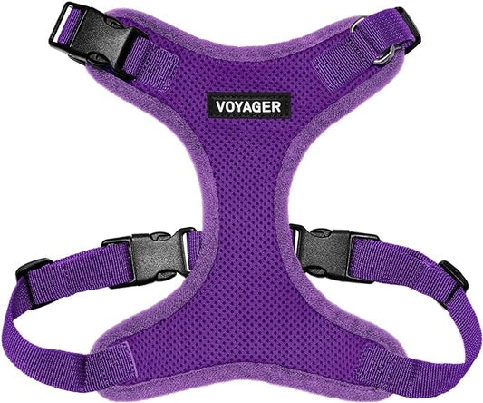 Voyager Step-in Pet Harness - All Weather Mesh, Adjustable Step in Harness for Cats and Dogs by Best Pet Supplies - Purple, XL