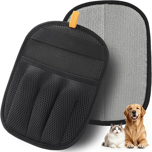AUBELL Pet Hair Removal Glove for Dogs & Cats,2025 Upgrade Five-Finger Electrostatic Magic Brush,Animal Fur Removal Tool,Reusable Efficient Pet Hair Remover for Couch,Carpet,Clothes（1Pcs,Black）