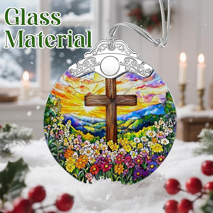 Catholic Cross Ornament, Christian Christmas Ornament, Christmas Tree Ornament, Religious Home Decor, Christian Gifts for Her, Religious Gifts, Gift Exchange, Gift Idea - Pattern A